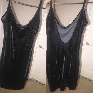 mini black velvet dress